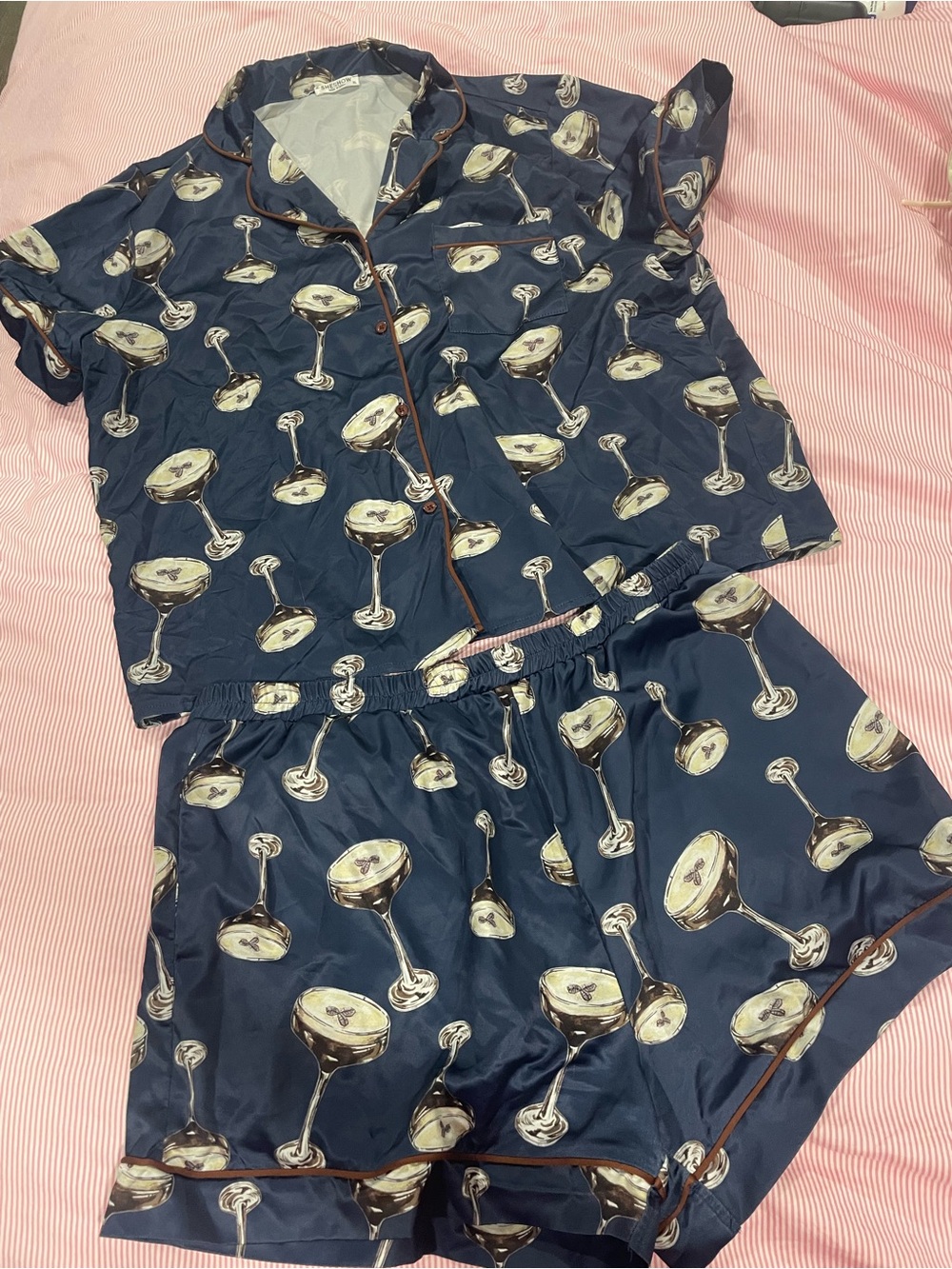 Espresso martini pajamas, short set, size XL